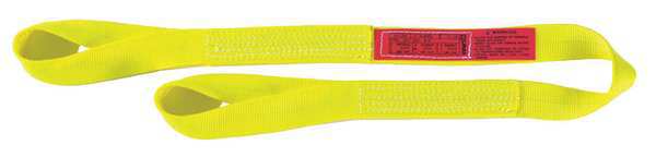 Lift-All Web Sling, Twisted Eye and Eye, 12 ft L, 6 in W, Nylon, Yellow EE2806NTX12