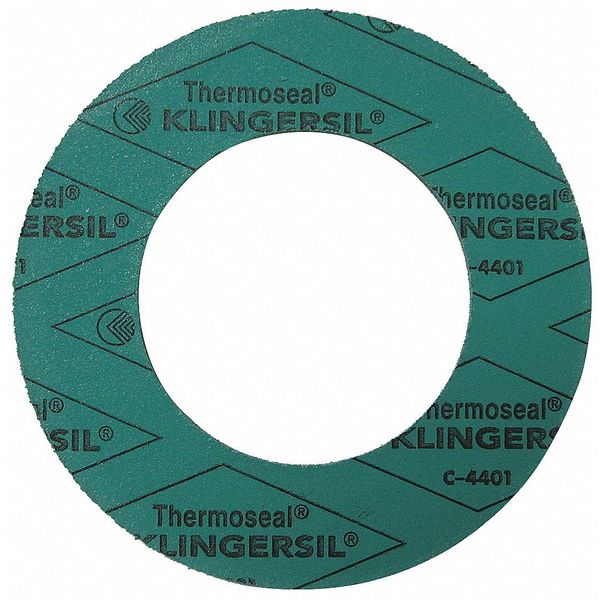 Zoro Select Flange Gasket, 3/4 in., 1/8 in., Green 4401RG-0150-125-0075