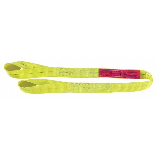 Lift-All Web Sling, Type 4, 3 ft L, 1 in W, Polyester, Yellow EE2801DTX3