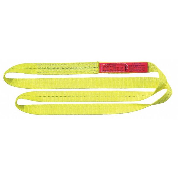 Lift-All Web Sling, Type 5, 14 ft L, 1 in W, Polyester, Yellow EN2801DX14