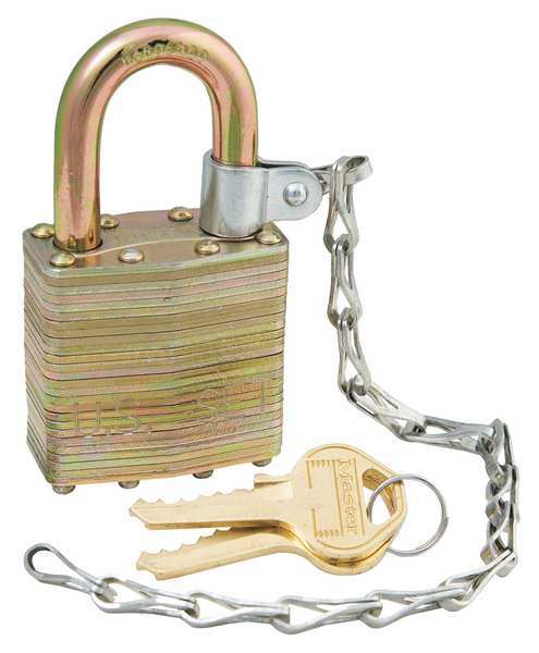 Master Lock Padlocks, Keyed Alike, Standard Shackle, Rectangular Steel Body, Steel Shackle, 6 PK 6001NKAS6FLCNUS