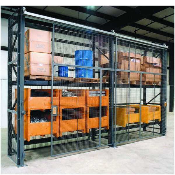 Wirecrafters Pallet Rack Encl, 3 Bay, 144inW, 36inBaseD RE121236SD3