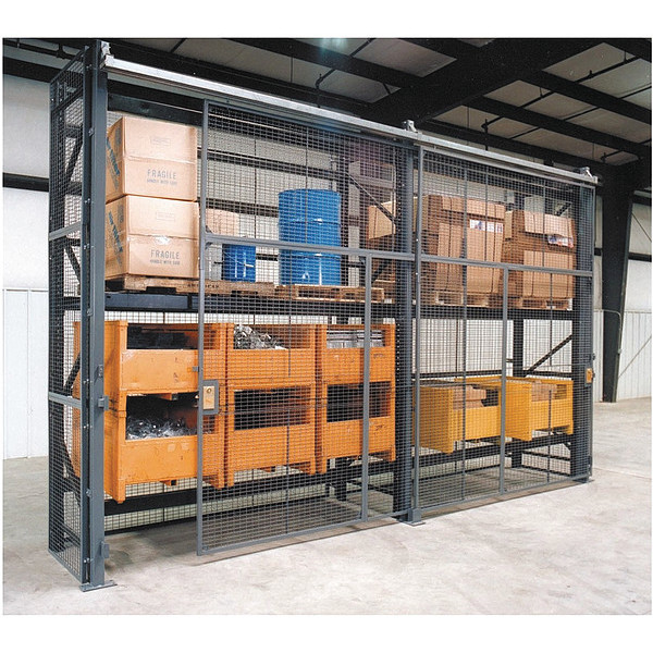 Wirecrafters Pallet Rack Encl, 3 Bay, 120inW, 42inBaseD RE101242SD3