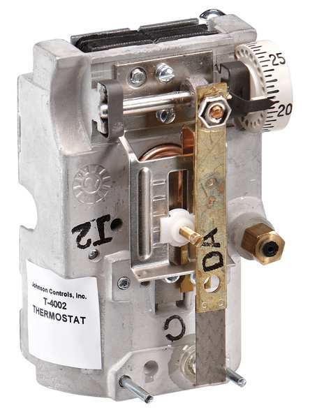 Johnson Controls Pneumatic Thermostat, Single Temperature, Heating and Cooling, 2 Pipe T-4002-9012
