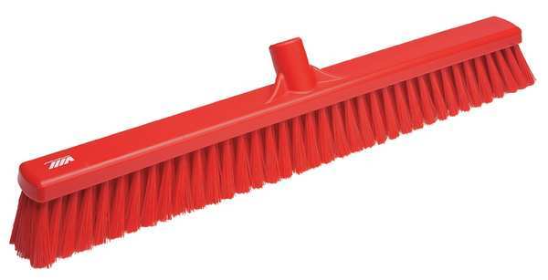 Vikan 24 in Sweep Face Sweeping Broom Head, Soft, Synthetic, Red 31994