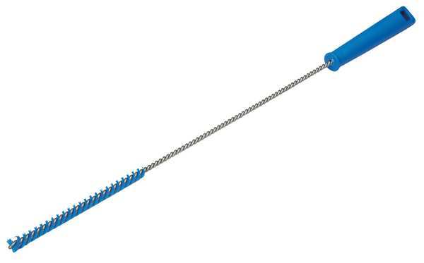 Vikan 7/8 in W Tube and Valve Brush, Stiff, 14 in L Handle, 6 in L Brush, Blue, 20 in L Overall 53753