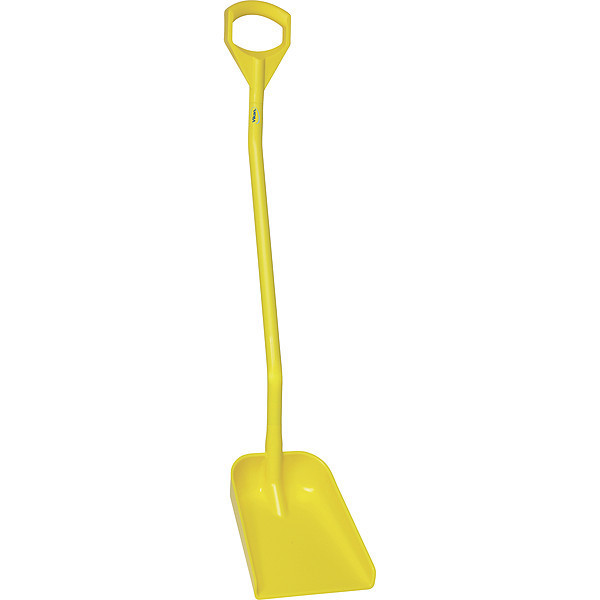 Remco Ergonomic Square Point Shovel, Polypropylene Blade, 50 in L Yellow Polypropylene Handle 56116