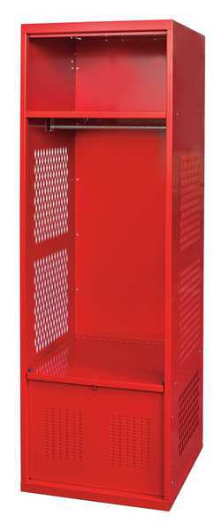 Hallowell Gear Locker, (1) Tier, (1) Wide, Steel, Red, Powder Coated Finish, 24 in W, 18 in D, 72 in H KSNF482-1C-RR