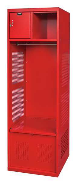 Hallowell Gear Locker, (1) Tier, (1) Wide, Steel, Red, Powder Coated Finish, 24 in W, 18 in D, 74 3/4 in H WSBF482-1C-RR