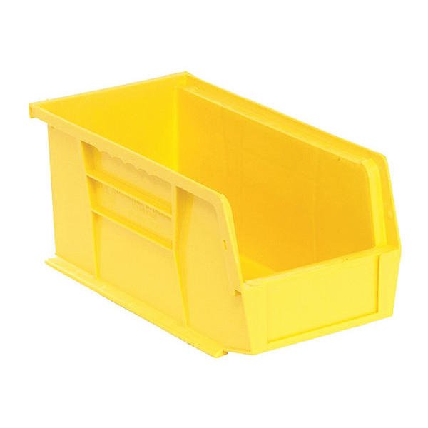Quantum Storage Systems 30 lb Hang & Stack Storage Bin, Polypropylene, 5-1/2 in W, 5 in H, 10-7/8 in L, Yellow, 8 PK K-QUS230YL-8