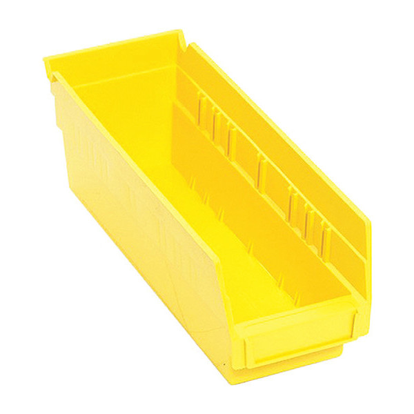 Quantum Storage Systems 50 lb Shelf Storage Bin, Polypropylene, 4-1/8 in W, 4 in H, 11-5/8 in L, Yellow, 10 PK K-QSB101YL-10