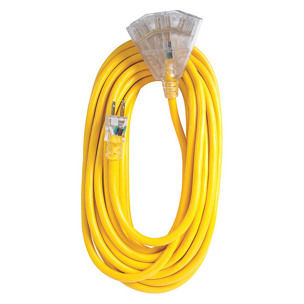 Bergen Industries Triple Tap, Extension Cord, 15A, 50 ft, 12/3 OC501233T