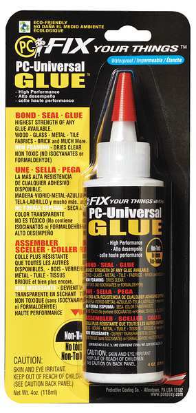 Pc-Universal Glue Glue, PC-Universal Series, White, 24 hr Full Cure, 8 oz, Bottle 804049