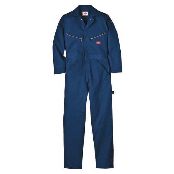 Dickies Long Sleeve Coveralls, Cotton, Navy, 38to40 4877DN RG M