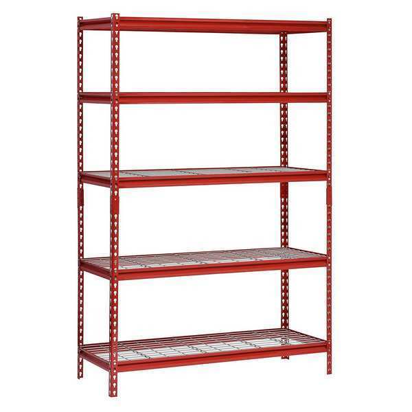 Sandusky Lee Boltless Shelving Unit, 18"D x 48"W x 72"H, 5 Shelves, Steel, Color: Red UR184872-R