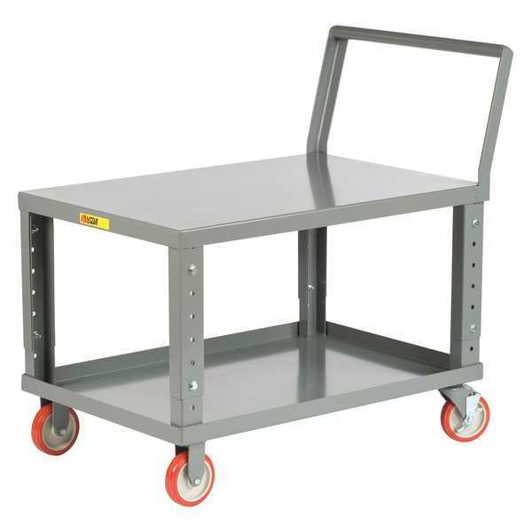 Little Giant Raised Handle Utility Cart, Steel, 2 Shelves, 1,200 lb LK18325PYBKAH