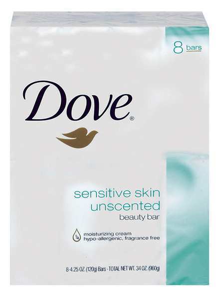 Dove Bar Soap, 4.25 Oz, Unscented, Gentle, PK72 CB613789
