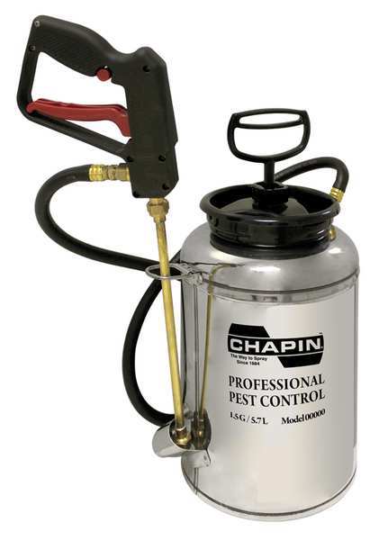 Chapin 1-1/2 gal. Handheld Sprayer, Stainless Steel Tank, Jet Spray Pattern, 48 in Hose Length 11800W