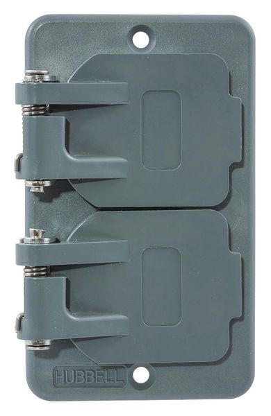 Hubbell Wiring Device-Kellems 1 -Gang Vertical Weatherproof Cover, 2-13/64" W, 3-51/64" H HBL3056