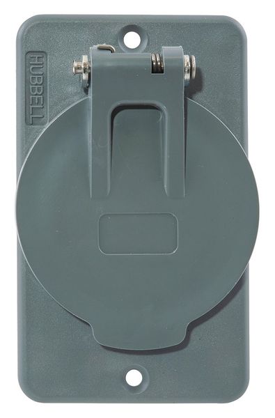 Hubbell Wiring Device-Kellems 1 -Gang Vertical Weatherproof Cover, 2-13/64" W, 3-51/64" H HBL3057