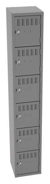 Tennsco Box Locker, 12 in W, 12 in D, 72 in H, (1) Wide, Gray BS6-121212-AMG