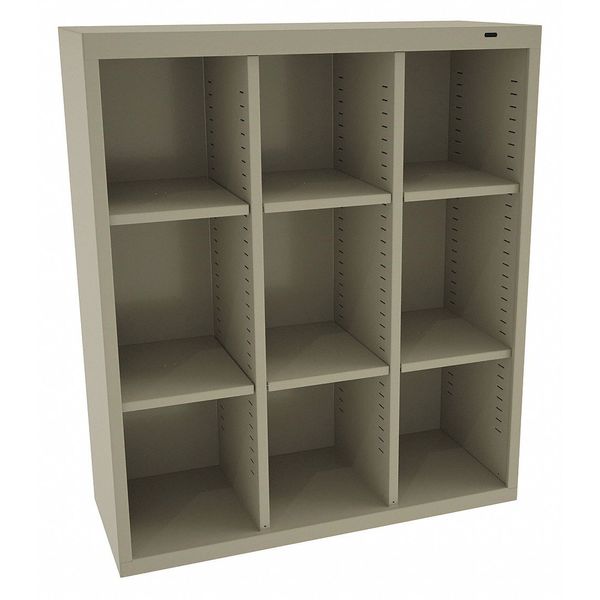 Tennsco Steel Cubbie Cabinet, 13 1/2 in D x 40 in H x 34 1/2 in W, 4 Shelves, Sand CC-40SD
