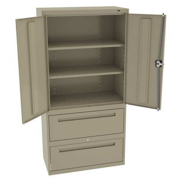 Tennsco 24 ga. ga. Carbon Steel Storage Cabinet, 36 in W, 72 in H, Stationary DWR-7218-2SD