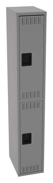 Tennsco Wardrobe Locker, 12 in W, 18 in D, 36 in H, (1) Wide, (2) Openings, Medium Gray DTS-121836-AMG
