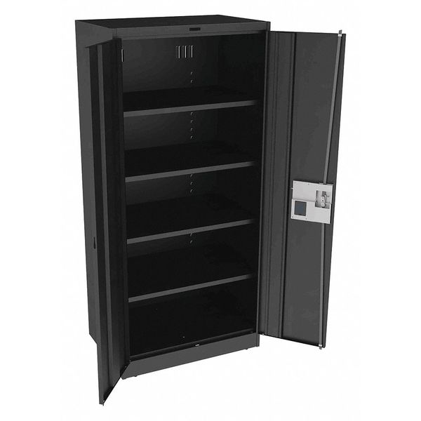 Tennsco 22 ga. Carbon Steel Storage Cabinet, 36 in W, 78 in H, Stationary 7824ELBK