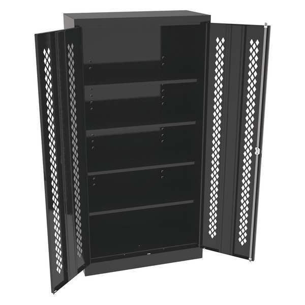 Tennsco 24 ga. Steel Storage Cabinet, 36 in W, 72 in H, Stationary 7218-PDBK
