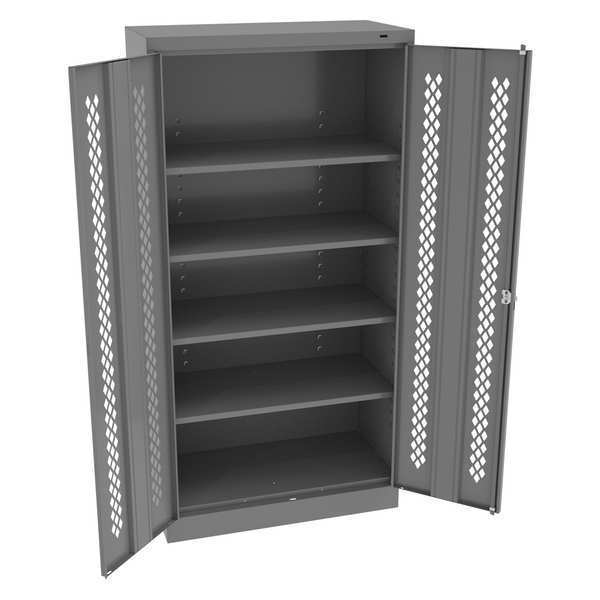 Tennsco 24 ga. Steel Storage Cabinet, 36 in W, 72 in H, Stationary 7218-PDMG