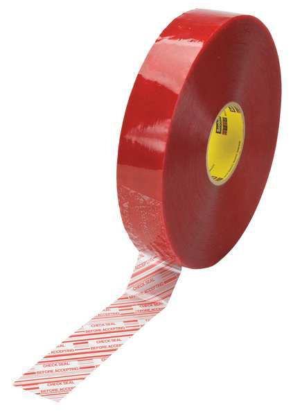 Carton Tape, Red on Clear, 48mmx914m, PK6
