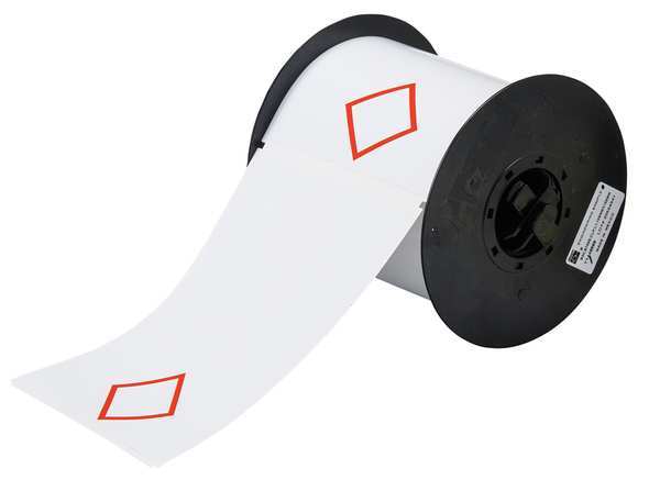 Brady Thermal Transfer Label, Red on White, Labels/Roll: 200 B30-262-7569-CLP1