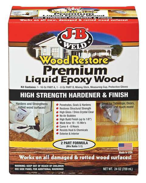 J-B Weld Hardener 32 oz Size, Box Clear Wood Restore 41032