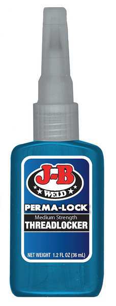 J-B Weld Threadlocker, J-B WELD Perma-Lock, Blue, Medium Strength, Liquid, 36 mL Bottle 24236