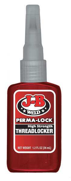 J-B Weld Threadlocker, J-B WELD Perma-Lock, Red, High Strength, Liquid, 36 mL Bottle 27136