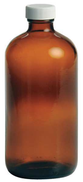Qorpak Glass Bottle, 16 oz., Amber, PK12 239530