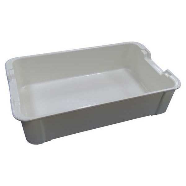 Molded Fiberglass Stacking Container, White, Fiberglass Reinforced Composite, 17 3/4 in L, 10 1/2 in W, 4 1/8 in H 8190085269