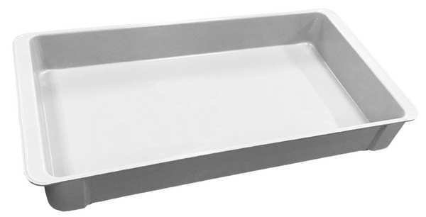 Molded Fiberglass Stacking Container, White, Fiberglass Reinforced Composite, 23 3/8 in L, 12 in W, 3 1/8 in H 8082085269