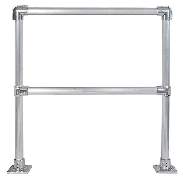 Hollaender Handrail Section, 4 Ft, Aluminum Mil 50220