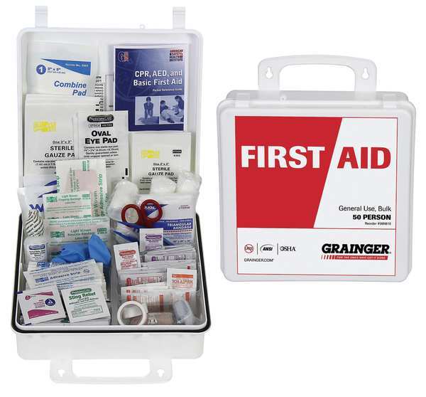 Zoro Select Bulk First Aid kit, Plastic, 50 Person 54566