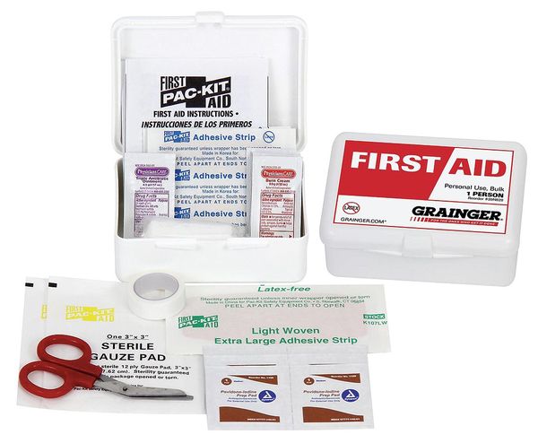 Zoro Select Bulk First Aid kit, Plastic, 1 Person 54583