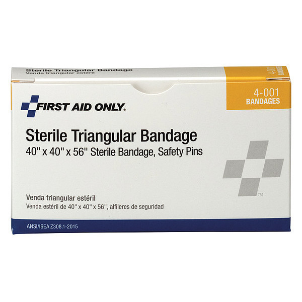 First Aid Only Bandage, Sterile, White, No, Muslin Blend 4-001