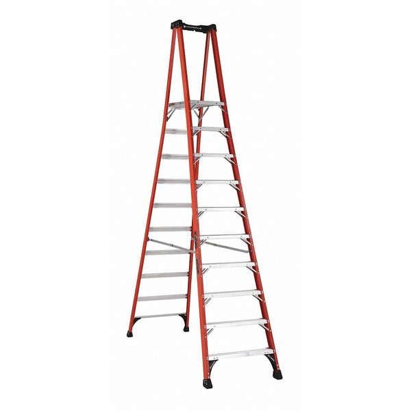 Louisville 12 ft 0.33 ft Fiberglass Platform Stepladder, 375 lb Capacity FXP1810HD