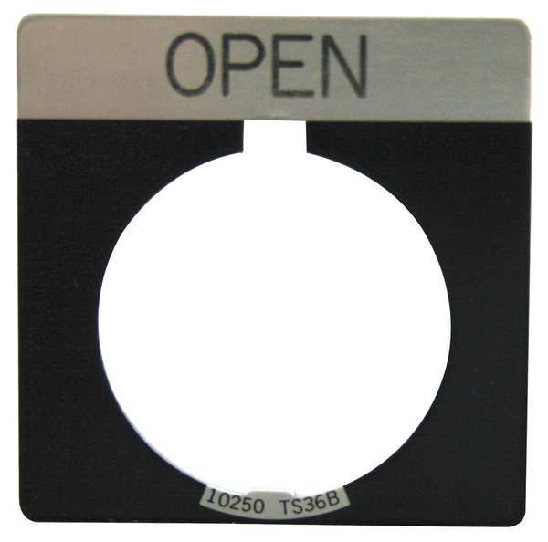 Eaton Legend Plate, Square, Open, Black 10250TS26