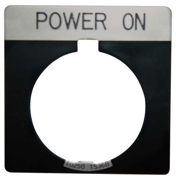 Eaton Cutler-Hammer Legend Plate, Square, Power On, Black 10250TS80