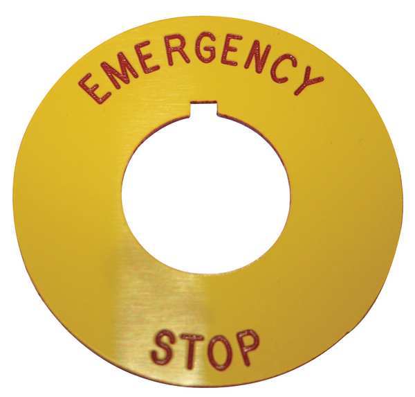 Eaton Cutler-Hammer Legend Plate, Emergency Stop, Red/Yellow 10250TRP79