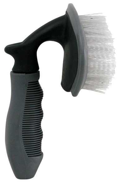 Carrand 3 in W Tire Brush, 5 in L Handle, 5 1/4 in L Brush, Gray/White, Polypropylene, 6 3/4 in L Overall 93027