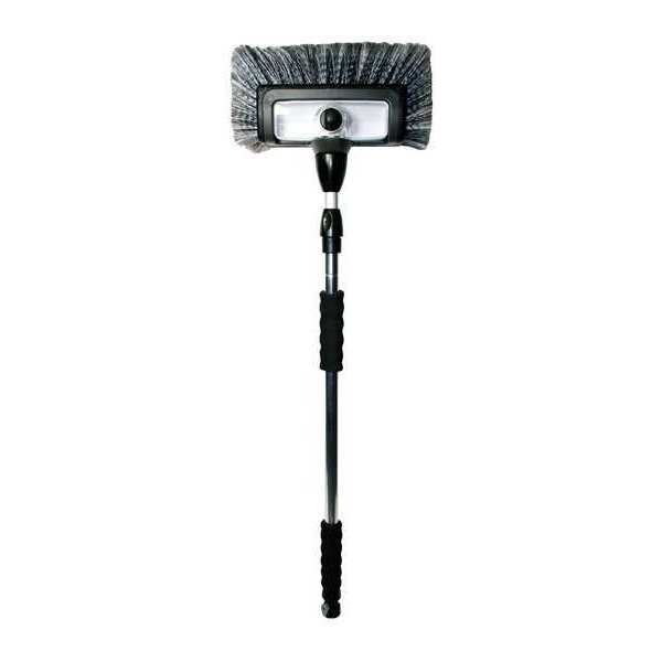 Carrand 6 in W Power Wash Brush, 50 in L Handle, 10 in L Brush, Black/White, Aluminum, 55 in L Overall 93977
