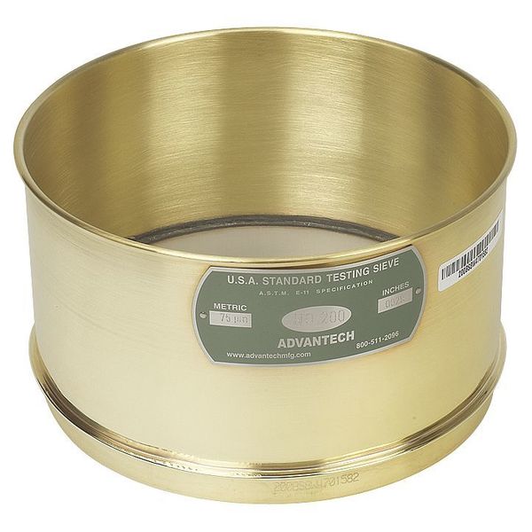 Advantech Sieve, #200, B/S, 8 In, Wash 4" Deep 2024